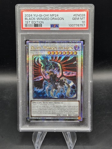 2024 YU-GI-OH! MP24-25TH ANV TIN: DUELING MIRRORS BLACK-WINGED DRAGON PSA 10