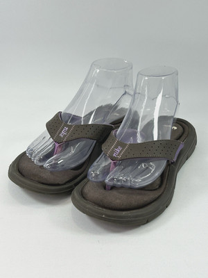 Nike Comfort Footbed Sandals Women s Sz 7M Brown & Purple Thong Flip Flop