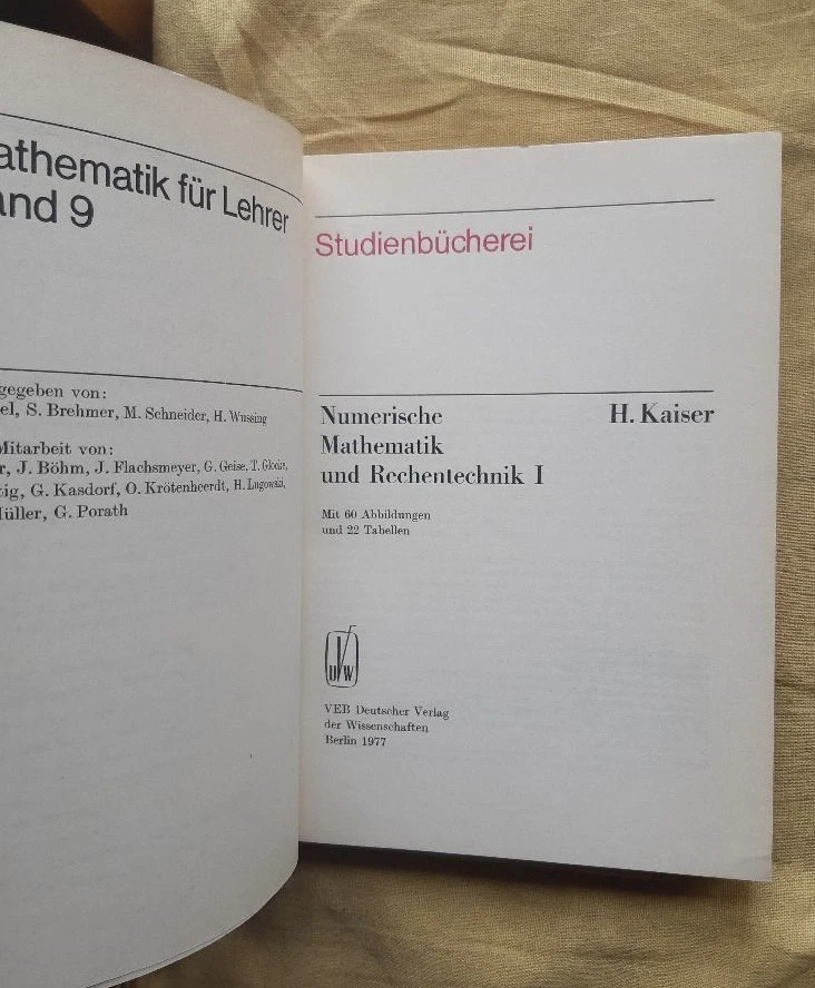 H. Kaiser: Numerische Mathematik und Rechentechnik I-II. - német nyelvű - Bild 4 von 4