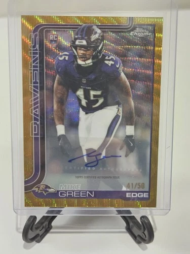 2025 /50  Topps Chrome - Rookie Autographs Mike Green #RA-MG Gold Wave