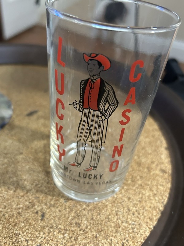 Vintage Mr. Lucky Casino Glass Downtown Las Vegas Cocktail