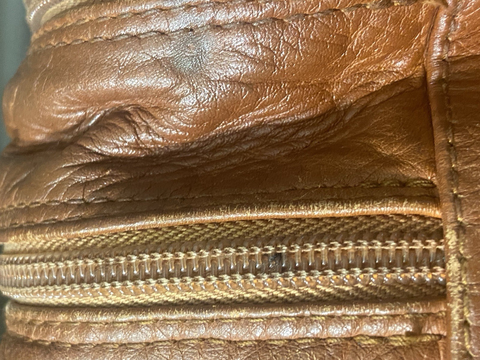 Prada Brown Leather Large Nylon Lined Vanity Dual… - image 10