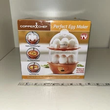 Copper Chef Perfect Egg Maker Electric Hard Boiled, Omelette Poached 14 Eggs NIB