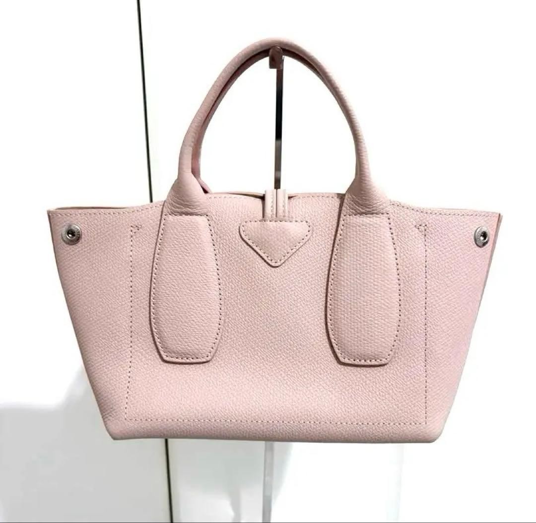 Longchamp Rozo 2way Shoulder Bag Pink Handbag Fashion Accessory Authentic image 2