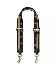 MARC JACOBS Metallic Stars and Stripes Webbing Strap Replacement Black/Gold 