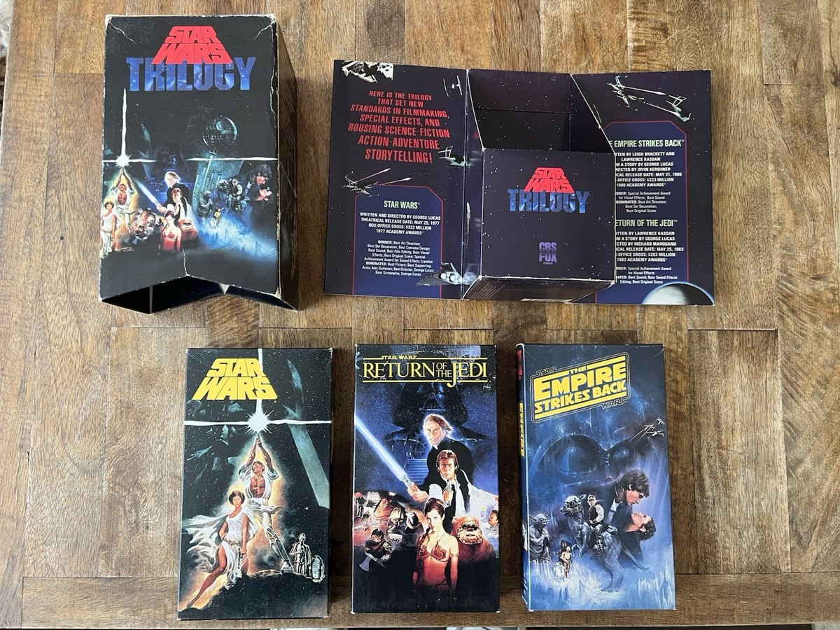 Vintage 1990 Star Wars TRILOGY VHS Box Set CBS FOX Video Pre Owned