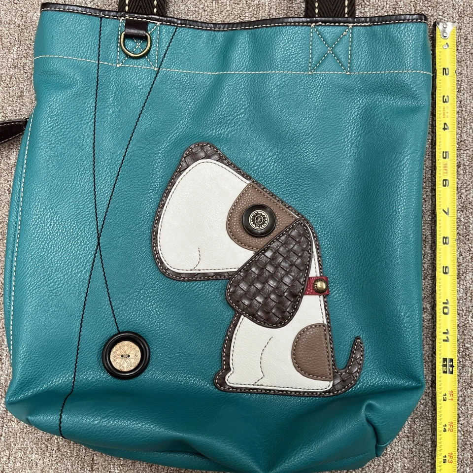 Chala Beagle Dog Handbag Faux Leather Green Whimsical Art 3D - Image 4 of 4