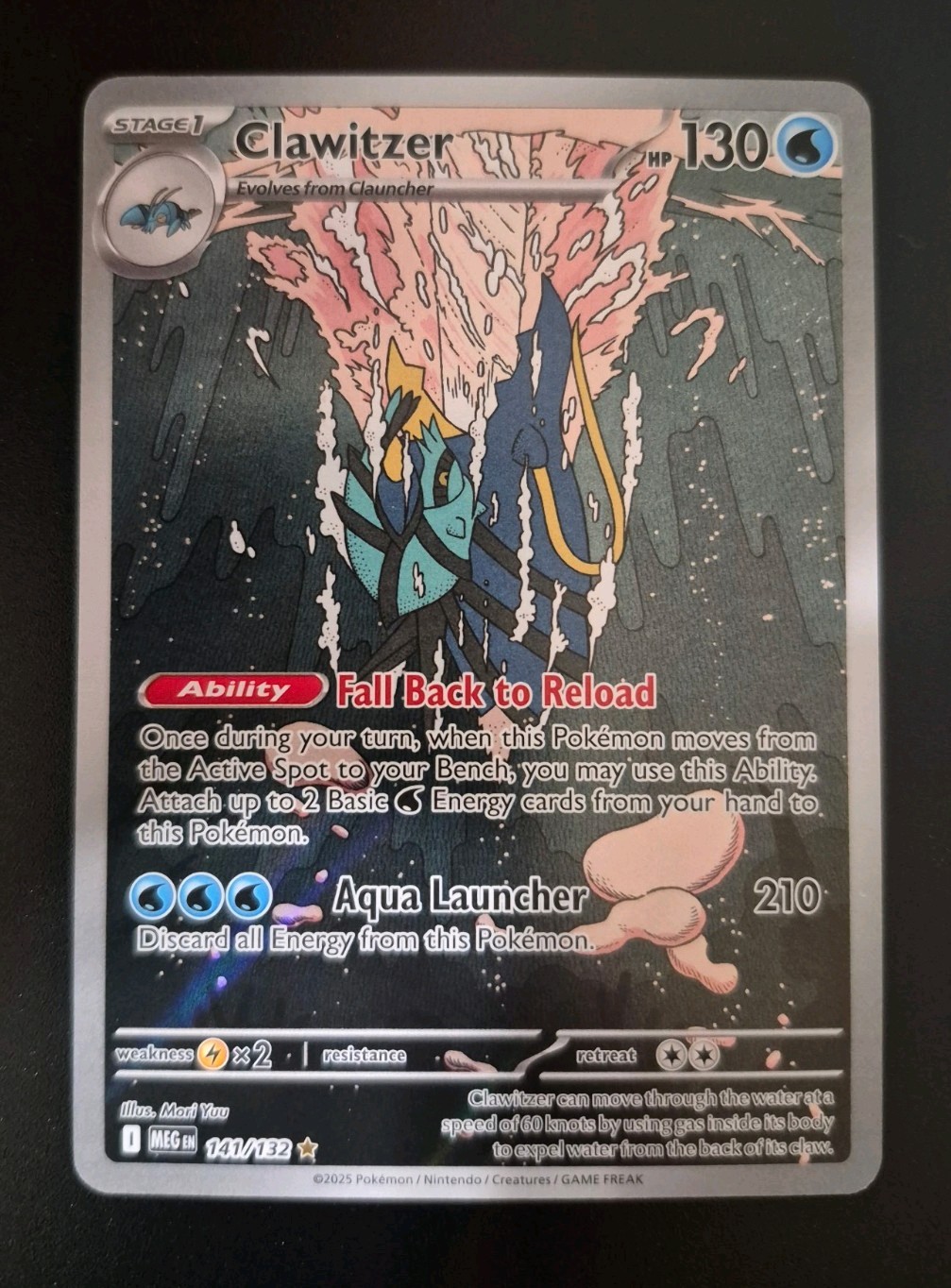 Pokémon TCG Clawitzer 141/132 Mega Evolution Illustration Rare NM Card