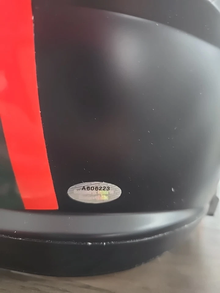 Casco réplica tamaño completo firmado por Willis McGahee Miami Black Riddell certificado de autenticidad Ss Foto 4 de 4