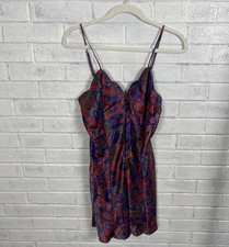 VTG Victoria Secret Gold Label Paisley Print Slip Dress Womens Size M Y2K Glam