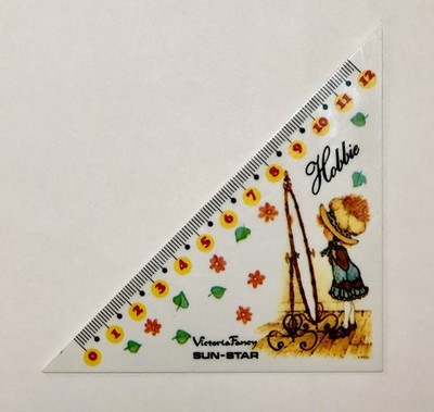 1980s VTG Holly Hobbie Triangle Shaped 12cm Ruler Victoria Fancy Sun-Star Japan