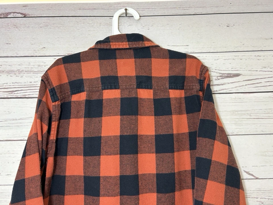 Camisa con botones Urban Pipeline para niños de franela de algodón M manga larga a cuadros Foto 4 de 4