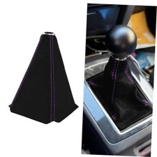 Car Shift Boot Cover Stick Shift Cover Suede Leather Manual Black Purple