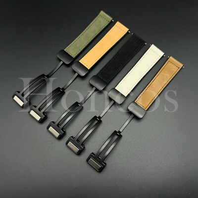 20 22 MM Satin Leather Watch Band Strap Magnetic Folding Clasp