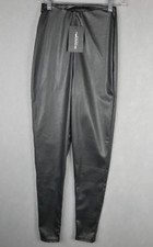 PrettyLittleThing Womens Leggings Faux Leather High Waisted Black Size 4 New