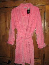 Hotel Spa Womens Plush Pink Fleece Wrap Robe  One Size Fit Most  NWT