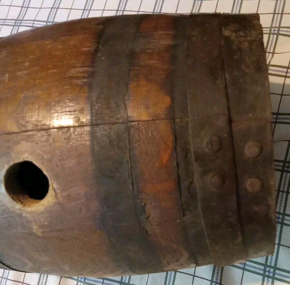 Antique Old Vtg Oak Wooden Keg Barrel Gallon Taylor Wine Co