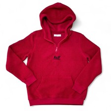 Abercrombie Kids Logo Sherpa Half-Zip Hoodie, Size: 15/16, Red, Boys/Girls -USED