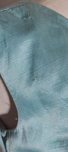 Vintage hell aquablau Perlen Pailletten Satin Bluse Top Maßanfertigung S M - Bild 3 von 3