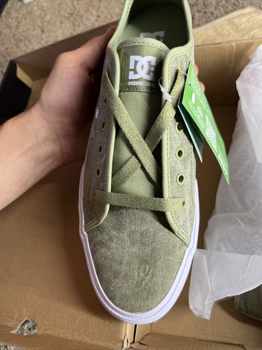 Dc manual Textile txse low Top Skate Shoe Dusty Olive Mens 10