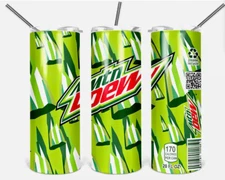 Mountain Dew  20 oz Stainless Steel Insulated Tumbler With Box Lid & Straw