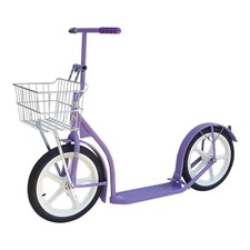 16" AMISH KICK SCOOTER ~ PURPLE LAVENDER Foot Bike w/ Basket & Brakes USA MADE