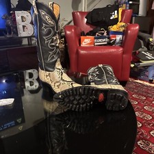 TONY LAMA  SNAKESKIN/LEATHER BOOTS MENS 9 D  MADE IN USA   MAKE OFFER