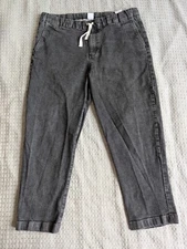 NN07 Jeans Men 38x32 Fit 37x27 Black Keith Relaxed Fit Drawstring Stretch Denim