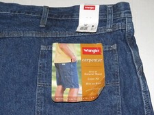 Vintage Wrangler Men's Carpenter Loose Fit Denim Blue Jean Shorts Size 50 New