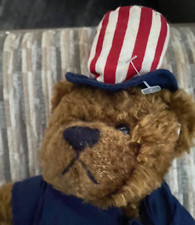 1993 TY Patriotic Red White Blue American Flag Hat Shorts Teddy Bear -15"-Mint