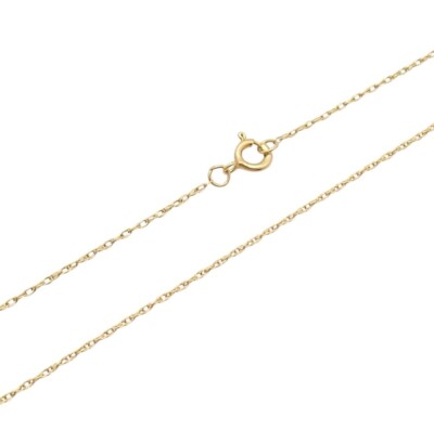 NEW 14K Solid Yellow Gold .85mm Loose Rope Chain With Spring Ring Lock-18 inches