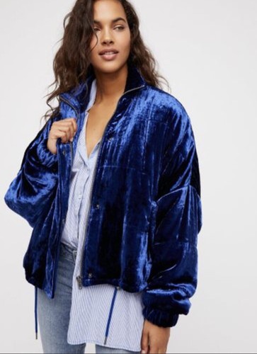 Free People Jacket Crushed Velvet 