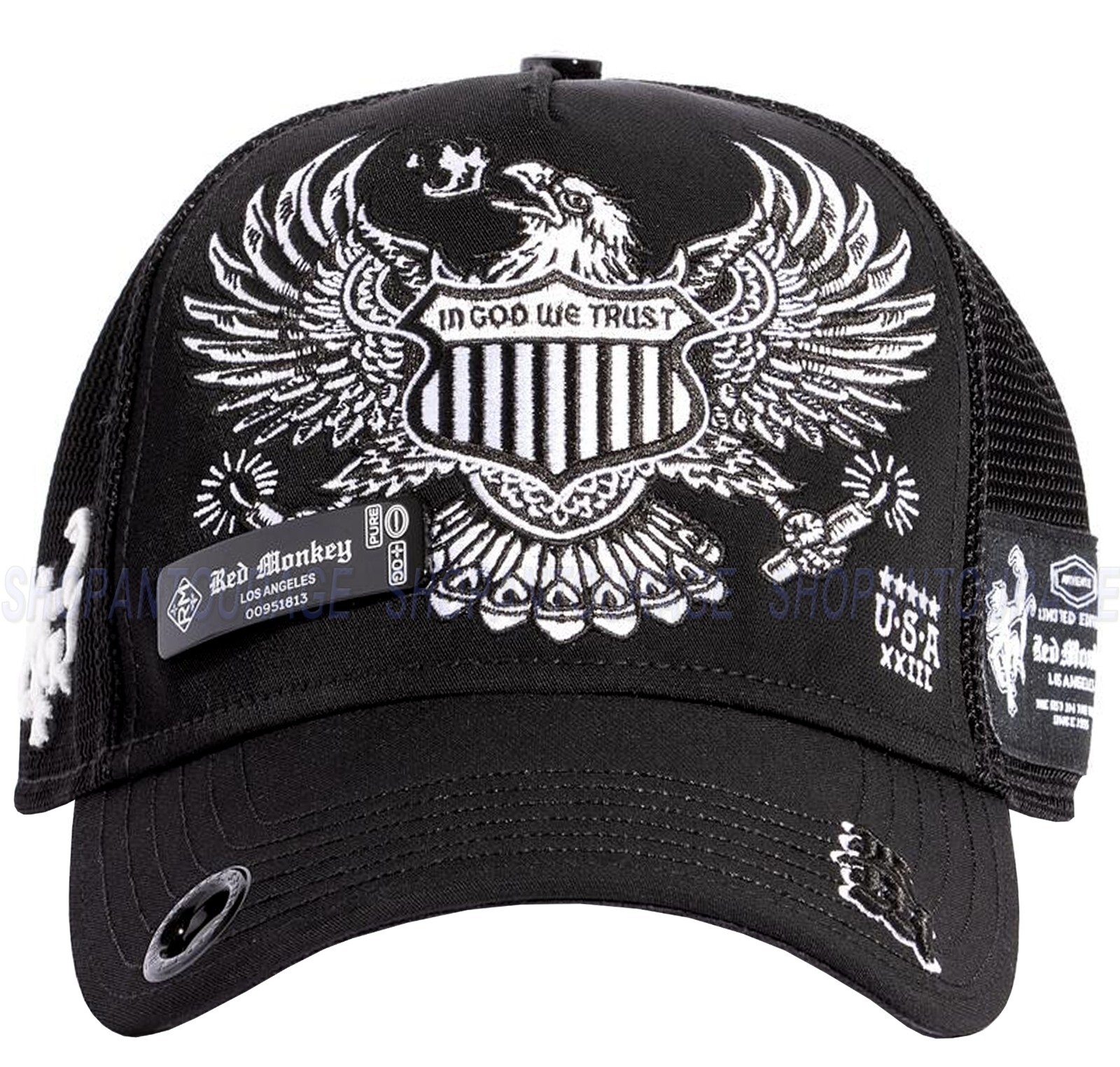 Red Monkey Americana Black RM1465 New Limited Edition Unisex Trucker Hat Cap