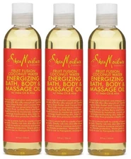 3 Pack- Shea Moisture Energizing Bath Fruit &Coconut Oil & 8 Oz