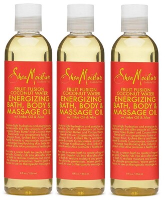 3 Pack- Shea Moisture Energizing Bath Fruit &Coconut Oil & 8 Oz