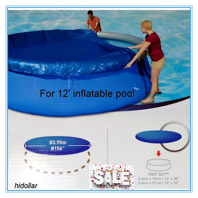 POOL COVER FOR INTEX AQUA DRICLAD 12' FOOT 366cm INFLATABLE SWIMMING POOL
