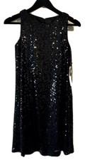 NWT Nine West Sleeveless Evening/ Cocktail Black Sequin Dress Size 2 Orig $ 150.