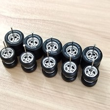    PROMO CLASSIC 5 SPOKE RUBBER WHEELS TIRES 5 SETS 1/64 CHEVY GASSER TIRES