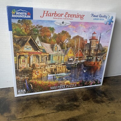 Harbor Evening USA 1000 Piece Jigsaw Puzzle - White Mountain Puzzles Brand New