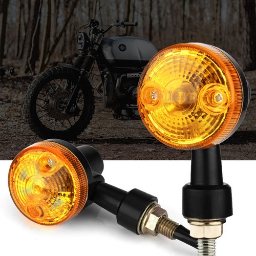 4PC Motorcycle Turn Signal Indicator Blinker Light Lamp Amber Black Universal US - Imagen 2 de 10