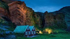 Landscape nature cabin barns rocks Custom Gaming Mat Desk