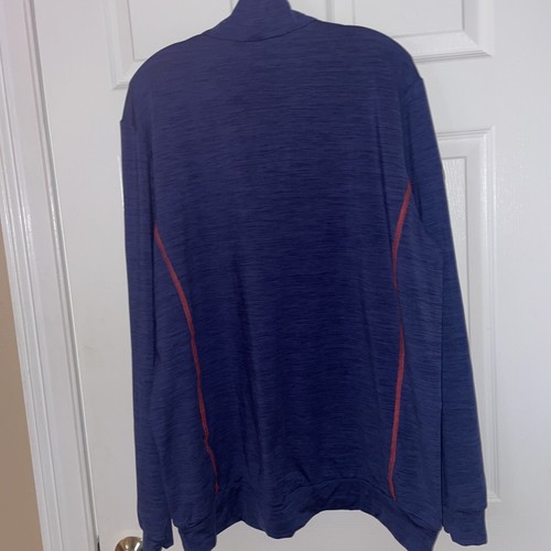 Wears Woody Sweater Mens 2xl Blue 1/4 Zip Pullover Blue Orange Rayon Bamboo USA - Picture 5 of 6