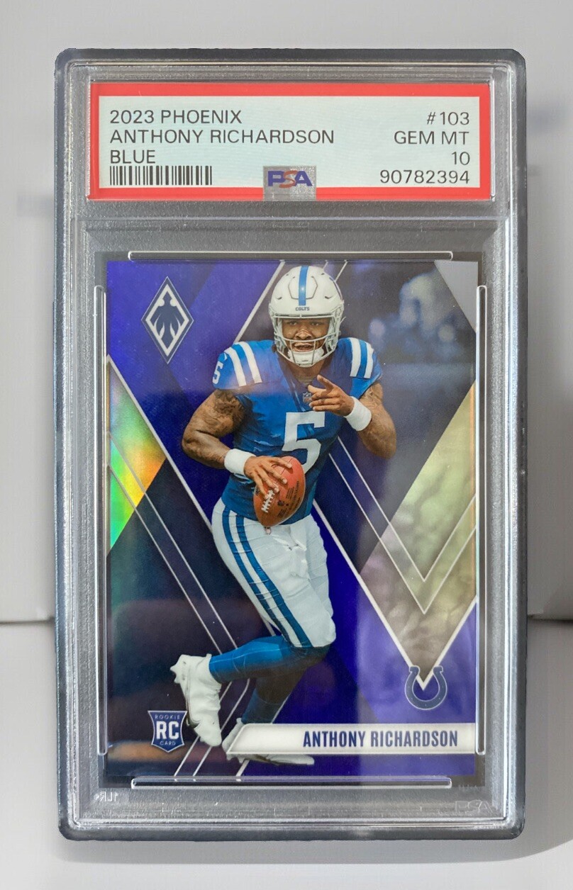 2023 Panini Phoenix Blue /35 Anthony Richardson Colts RC PSA 10 4/35 Gem Mt #103
