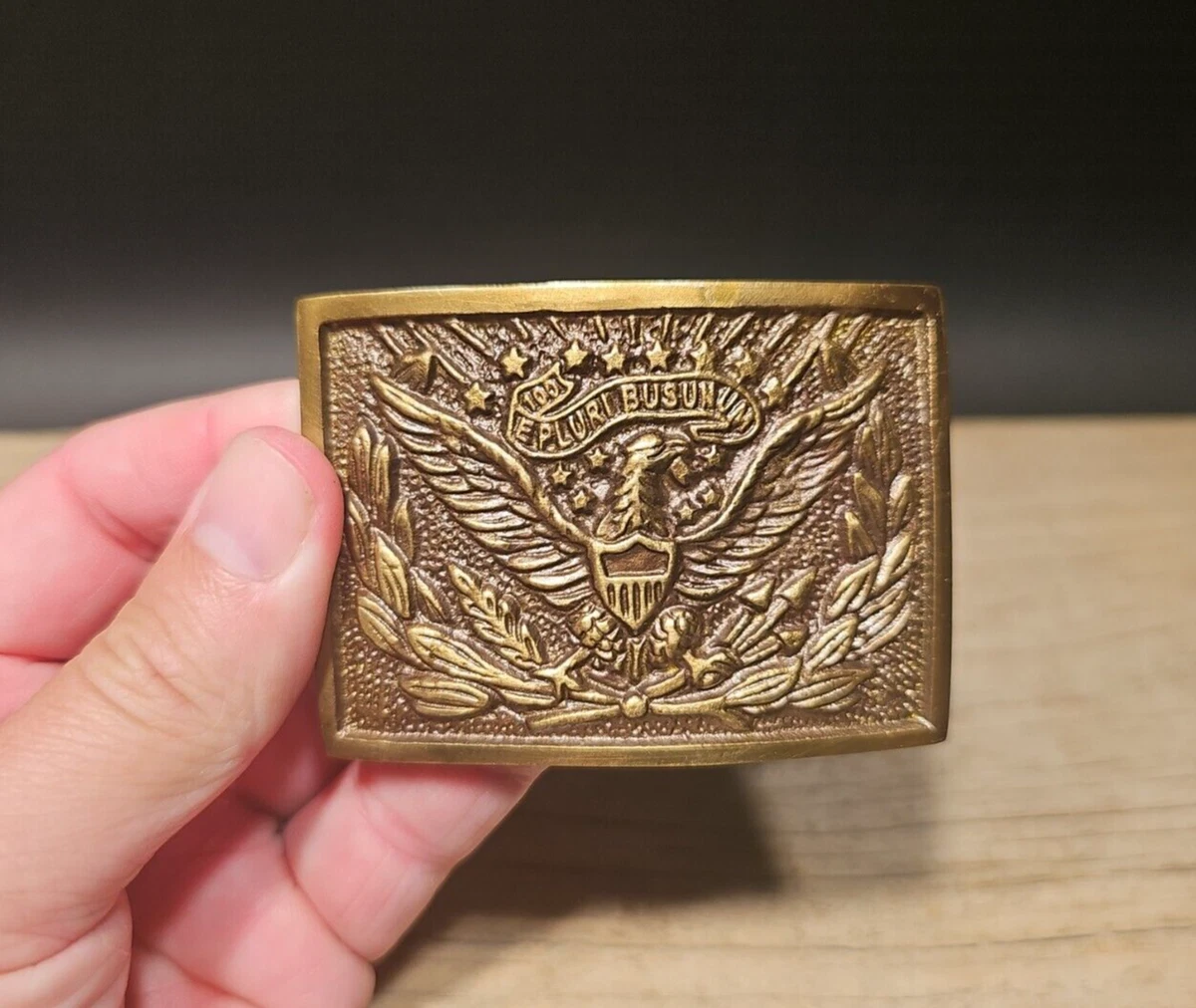 Antique Style Civil War American Eagle Belt Plate Buckle