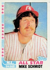 1982 Topps -Mike Schmidt   Philadelphia Phillies.   All-Star  3rd.base.  #339
