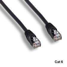 KNTK Black 1ft Cat6 UTP Patch Cord 24AWG 550MHz Panel Router Networking RJ45