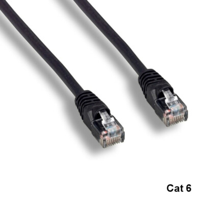 KNTK Black 1ft Cat6 UTP Patch Cord 24AWG 550MHz Panel Router Networking RJ45