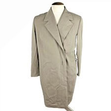 Givenchy Women’s Beige Long Jacket Coat Uk 14 Wool Blend Designer Wrap Genuine