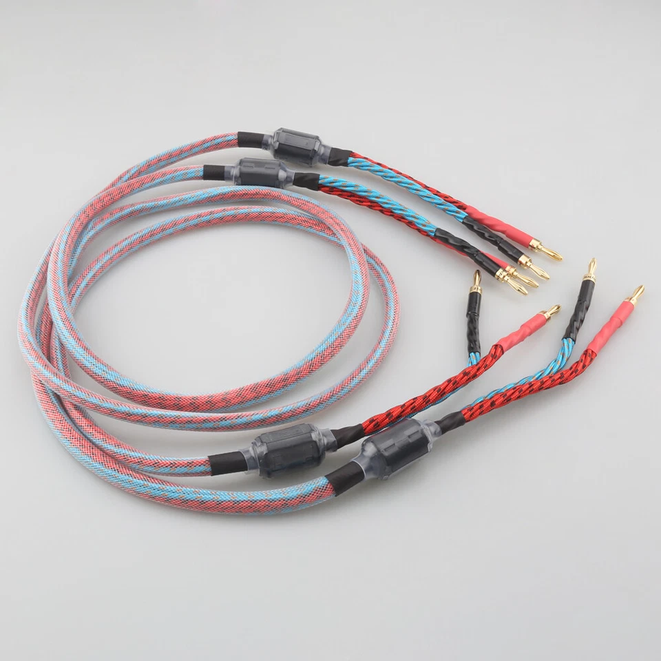 2PCS OFC Audio HiFi Speaker Cable High-end 16 Core Amplifier & Banana Spade Plug - Image 4 of 4