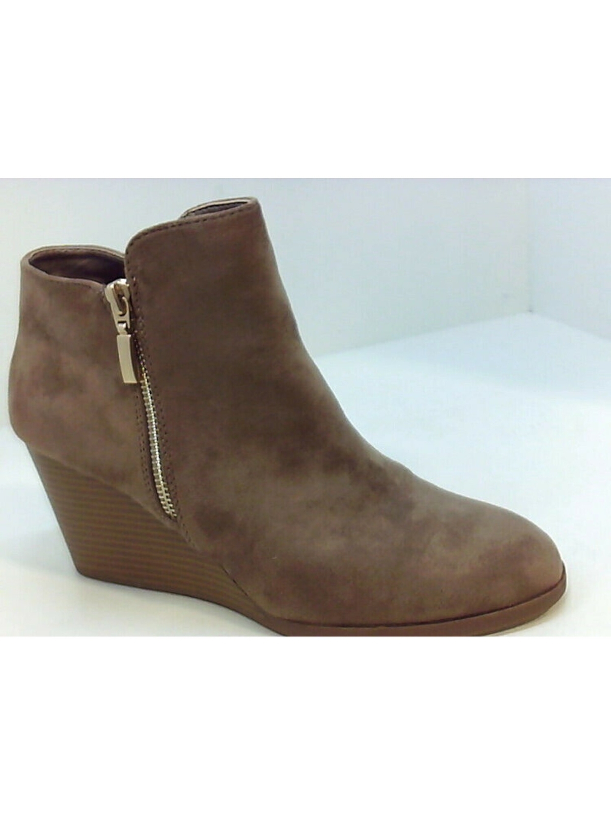 STYLE & COMPANY Womens Gray Arch Support Round Toe Wedge Zip-Up Booties 10